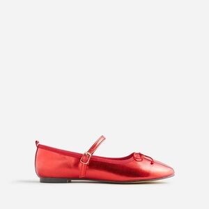Girls' metallic Mary Jane ballet flats